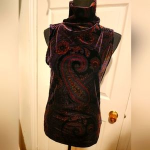 Ralph Lauren velvet sleeveless turtleneck, Medium